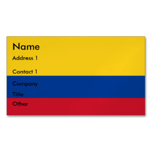Affärskort Magnet med Flagga Colombia