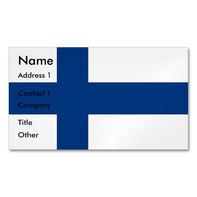 Affärskort Magnet med Flagga från Finland (Framsida)