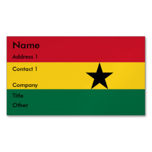 Affärskort Magnet med Flagga Ghana