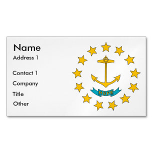 Affärskort Magnet med Flagga i Rhode island