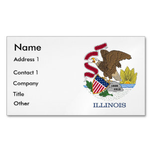 Affärskort Magnet med Flagga Illinois