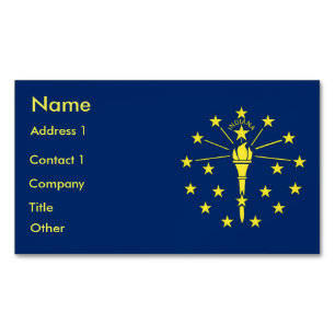 Affärskort Magnet med Flagga Indiana