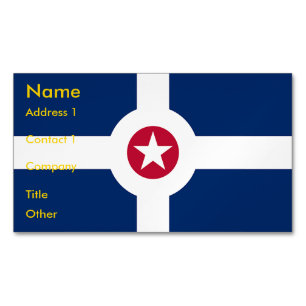 Affärskort Magnet med Flagga Indianapolis