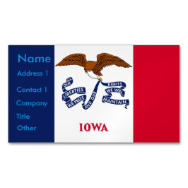 Affärskort Magnet med Flagga Iowa