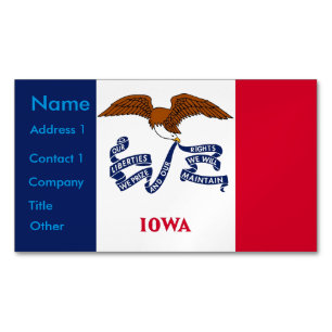 Affärskort Magnet med Flagga Iowa