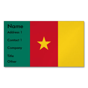 Affärskort Magnet med Flagga Kamerun