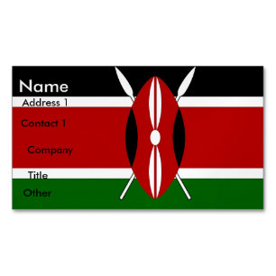 Affärskort Magnet med Flagga Kenya