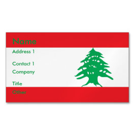 Affärskort Magnet med Flagga Libanon