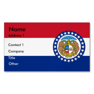Affärskort Magnet med Flagga Missouri