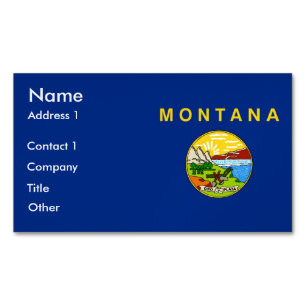 Affärskort Magnet med Flagga Montana