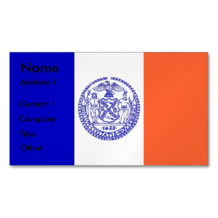 Affärskort Magnet med Flagga New York City