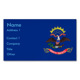 Affärskort Magnet med Flagga North Dakota