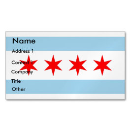 Affärskort Magnet med Flagga of Chicago