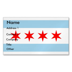 Affärskort Magnet med Flagga of Chicago