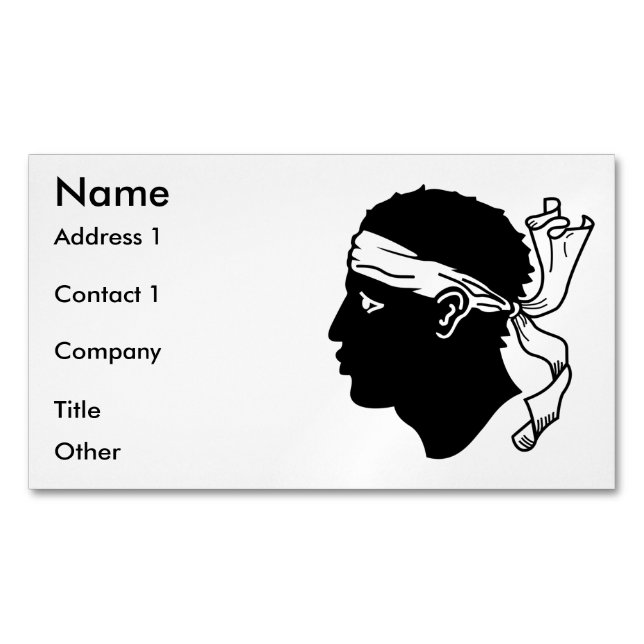 Affärskort Magnet med Flagga på Korsika (Framsida)