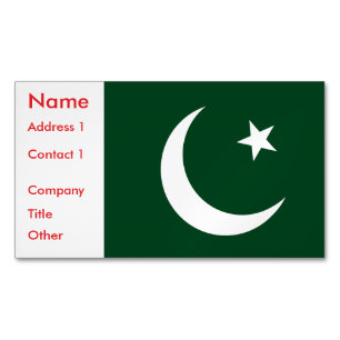 Affärskort Magnet med Flagga Pakistan