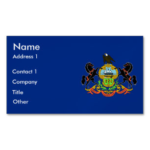 Affärskort Magnet med Flagga Pennsylvania