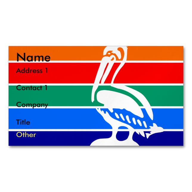 Affärskort Magnet med Flagga Sankt Petersburg (Framsida)