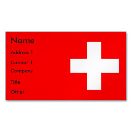Affärskort Magnet med Flagga Schweiz