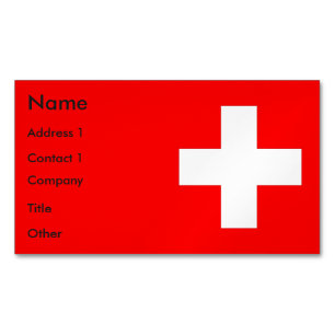 Affärskort Magnet med Flagga Schweiz