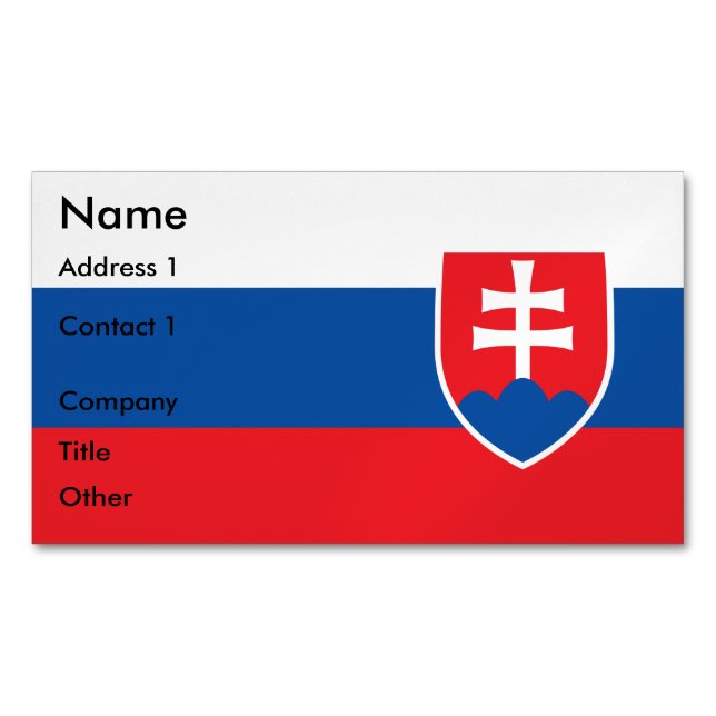Affärskort Magnet med Flagga Slovakien (Framsida)