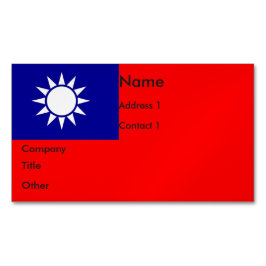 Affärskort Magnet med Flagga Taiwan