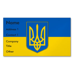 Affärskort Magnet med Flagga Ukraina