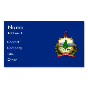 Affärskort Magnet med Flagga Vermont, Förenta stat