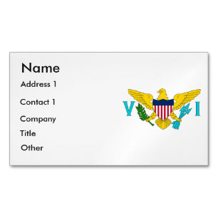 Affärskort Magnet med Flagga Virgin Island
