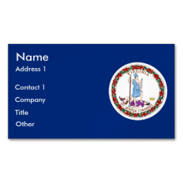 Affärskort Magnet med Flagga Virginia, USA