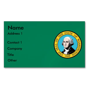 Affärskort Magnet med Flagga Washington, USA