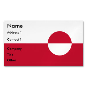 Affärskort Magnet med Grönlands Flagga
