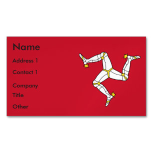 Affärskort Magnet med Isle of Man Flagga, Förenade
