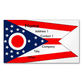 Affärskort Magnet med Ohio-statens Flagga