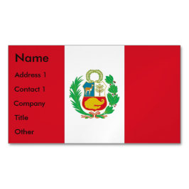 Affärskort Magnet med Perus Flagga