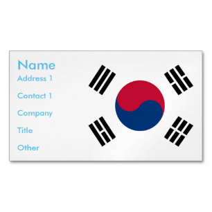 Affärskort Magnet med Sydkoreas Flagga