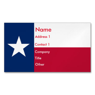 Affärskort Magnet med Texas Flagga