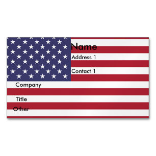Affärskort Magnet med USA:s Flagga