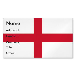 Affärskort Magnet with Flagga of England, UK