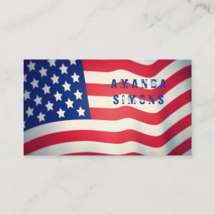 Affärskort med amerikanska flagga visitkort