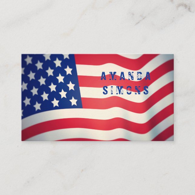Affärskort med amerikanska flagga visitkort (Framsida)