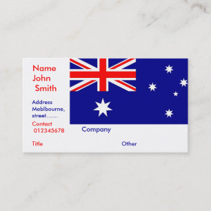 Affärskort med Australiens Flagga Visitkort