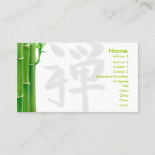 Affärskort med bamboo träd & zen kanji visitkort