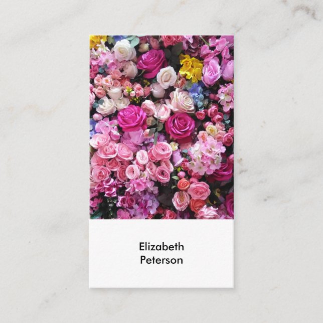 Affärskort med blombakgrund visitkort (Framsida)
