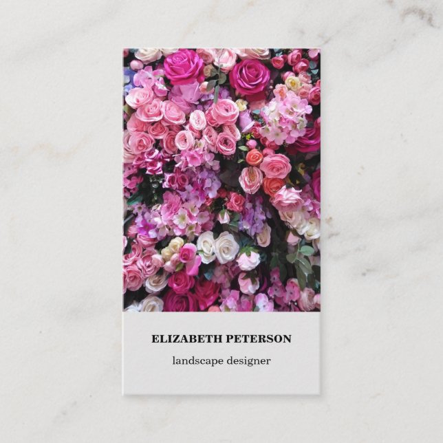 Affärskort med blombakgrund visitkort (Framsida)