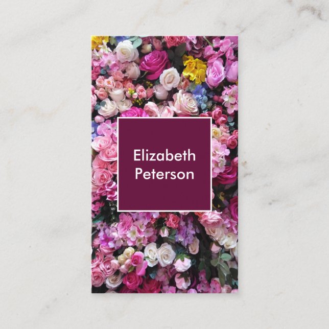 Affärskort med blombakgrund visitkort (Framsida)
