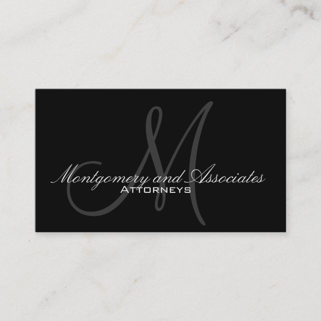 Affärskort med elegant Attorney med Monogram Visitkort (Framsida)
