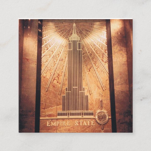 Affärskort med Empire state design Fyrkantigt Visitkort (Framsida)