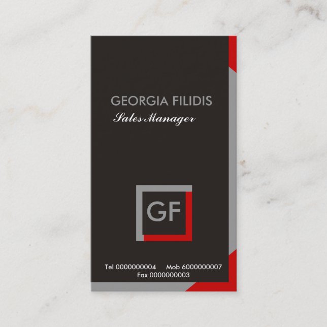 Affärskort med enkla monogram visitkort (Framsida)