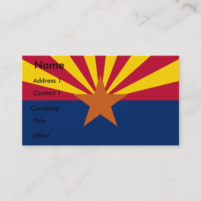Affärskort med Flagga Arizona, USA Visitkort (Framsida)